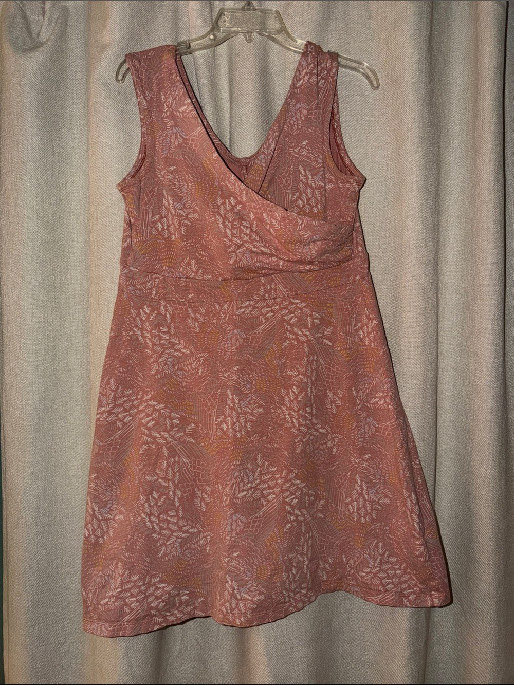 Sleeveless Peach Floral A-Line Dress Patagonia floral dress large